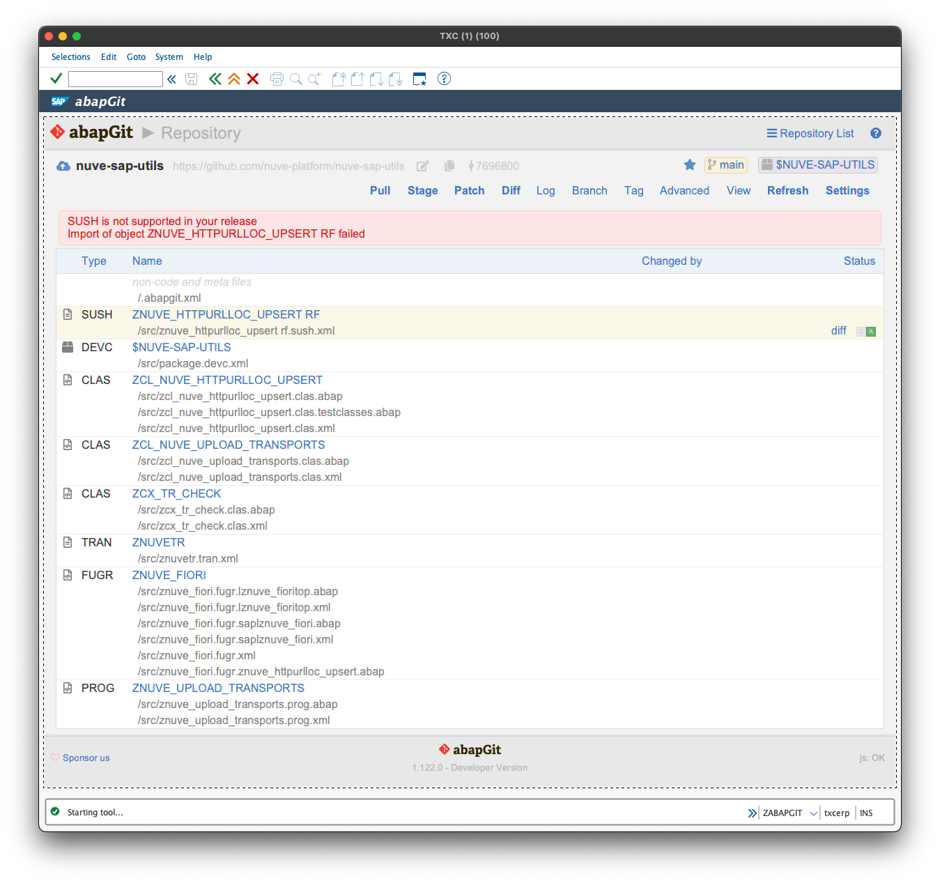 SAP ECC 6.0 abapGit Error