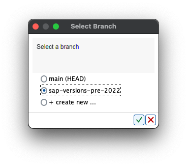 abapGit select branch